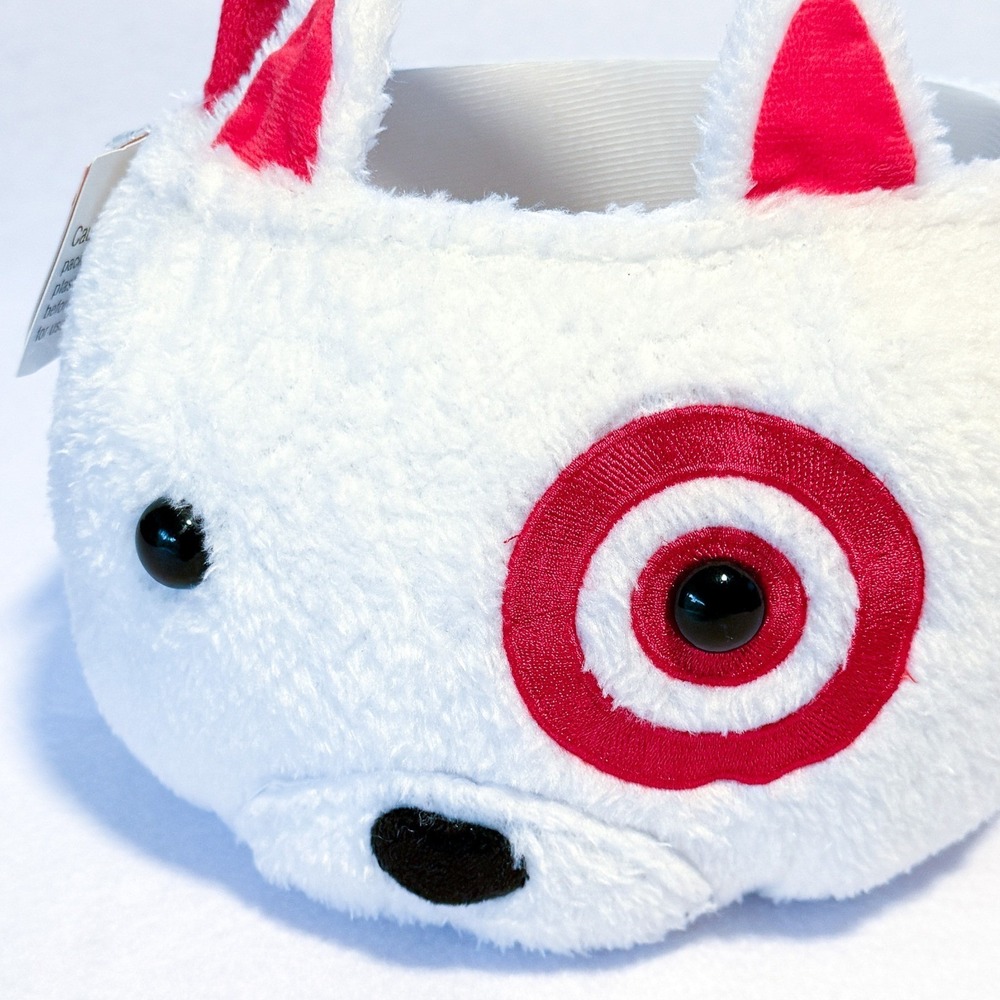 Hyde and EEK! Plush Pail White Target Bullseye Dog Mascot Halloween Basket NWT